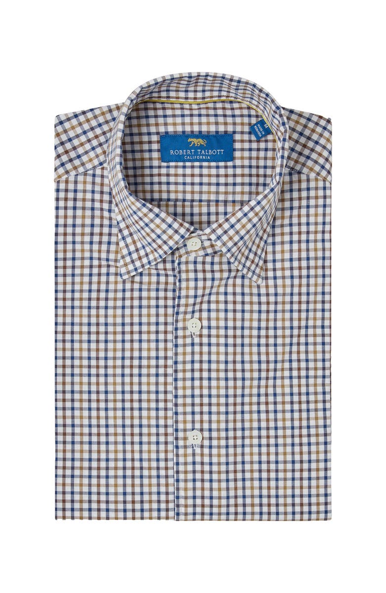 Robert Talbott Morgan Check Shirt, Main, color, Navy/Tan