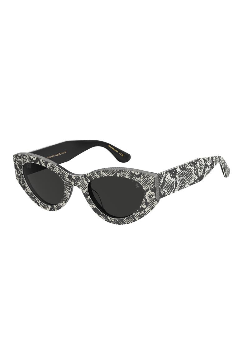 52mm Cat Eye Sunglasses, Alternate, color, PATTERN BLACK WHITE/ GREY