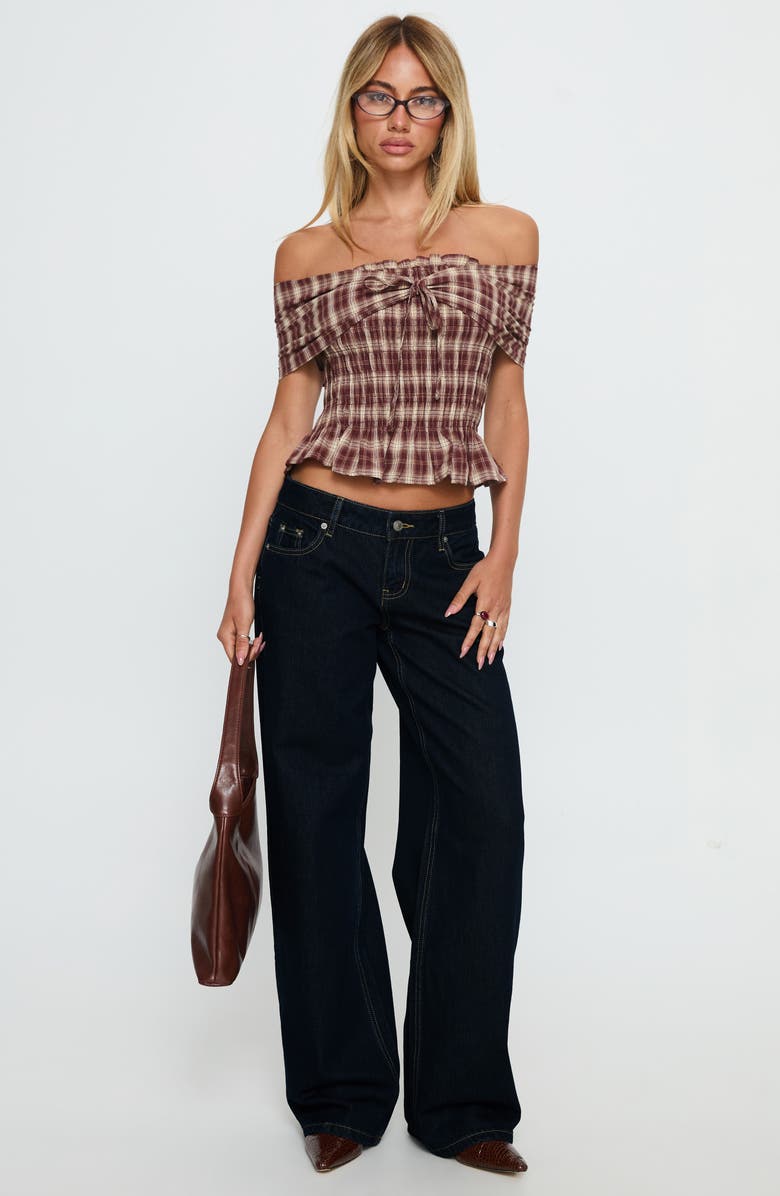 Princess Polly Tidal Wave High Waist Straight Leg Jeans, Alternate, color, 