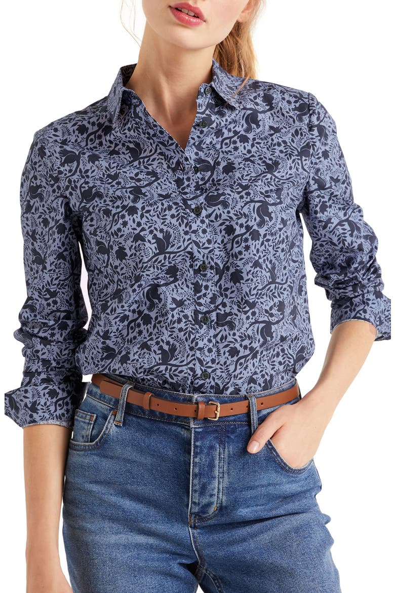 Modern Classic Print Shirt, Main, color, RIVER TREE SQUIRREL