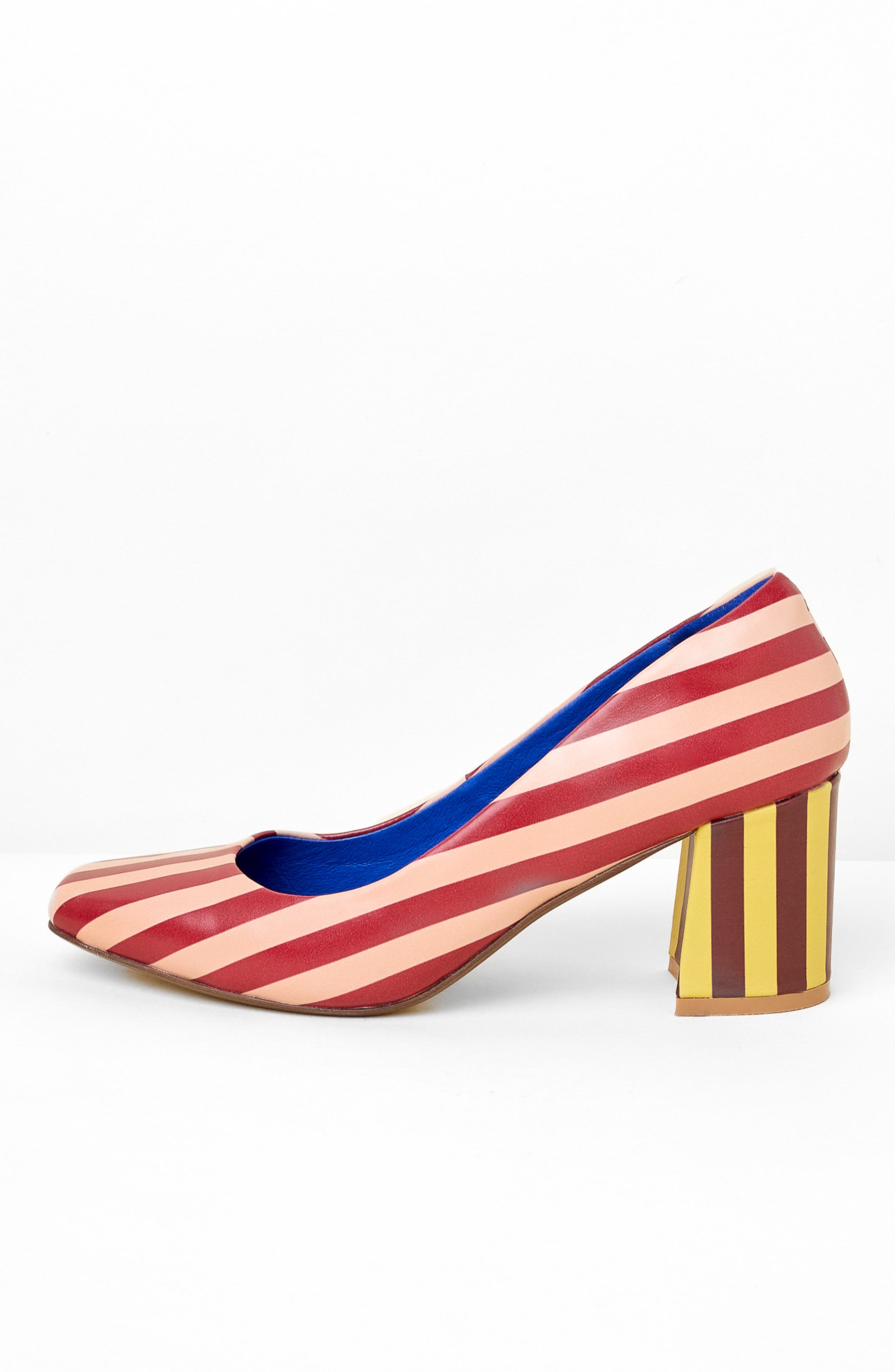 Estee Multicolor Square Toe Pump, Alternate, color, Begonia Stripe