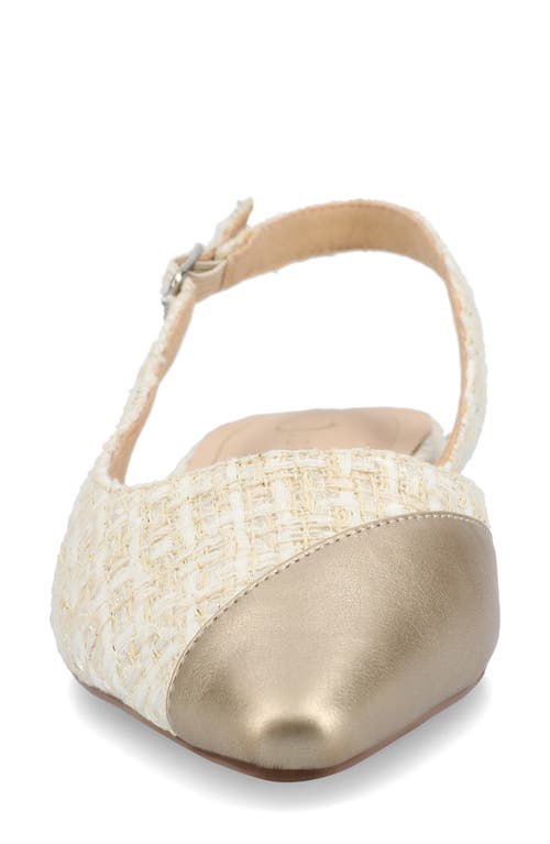 Shop Journee Collection Daphnne Cap Toe Slingback Flat In Champagne