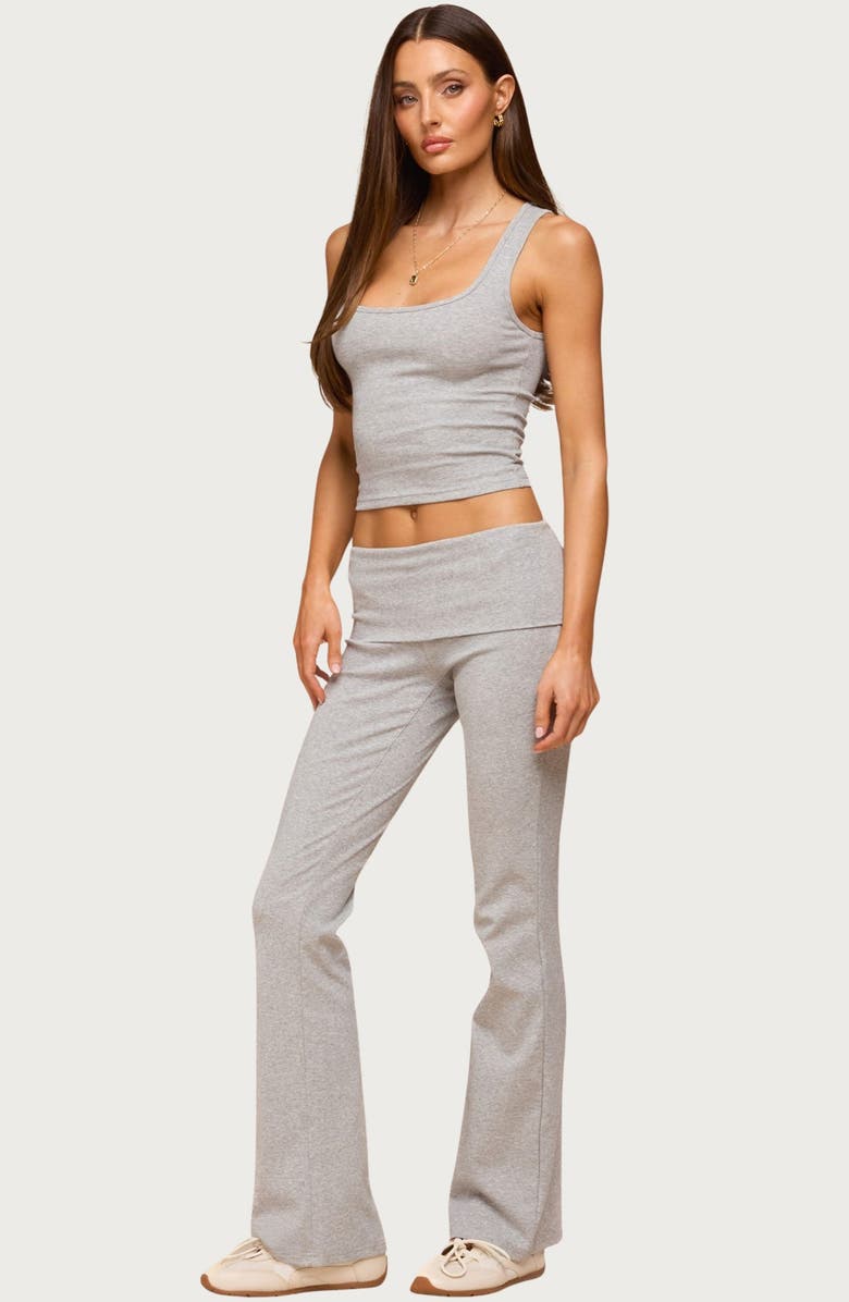 EDIKTED Linda Rib Crop Tank, Alternate, color, Dark-Gray-Melange