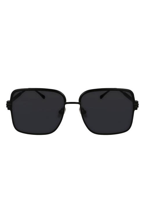 Ferragamo Gancini 57mm Modified Rectangular Sunglasses In Matte Black