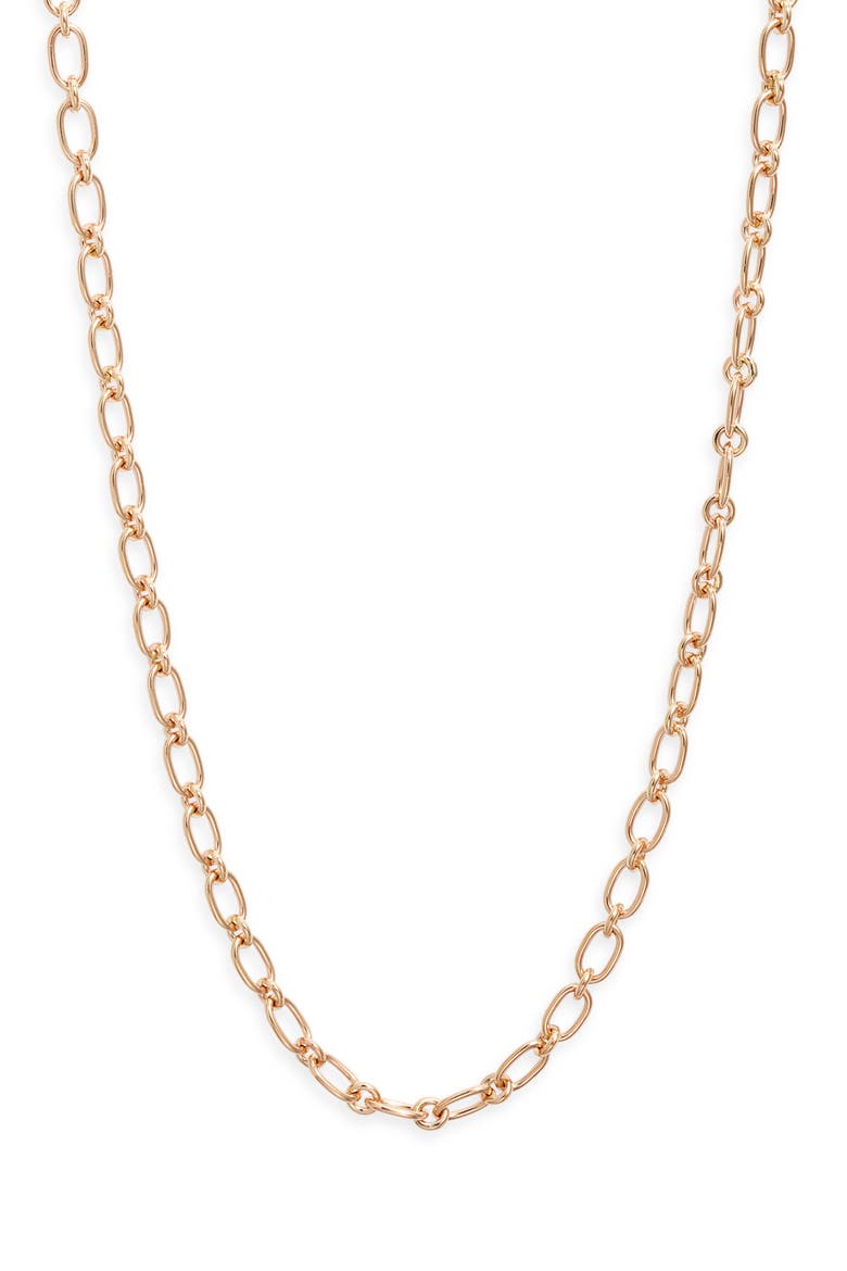 Rectangle Link Chain Necklace, Main, color, YELLOW GOLD