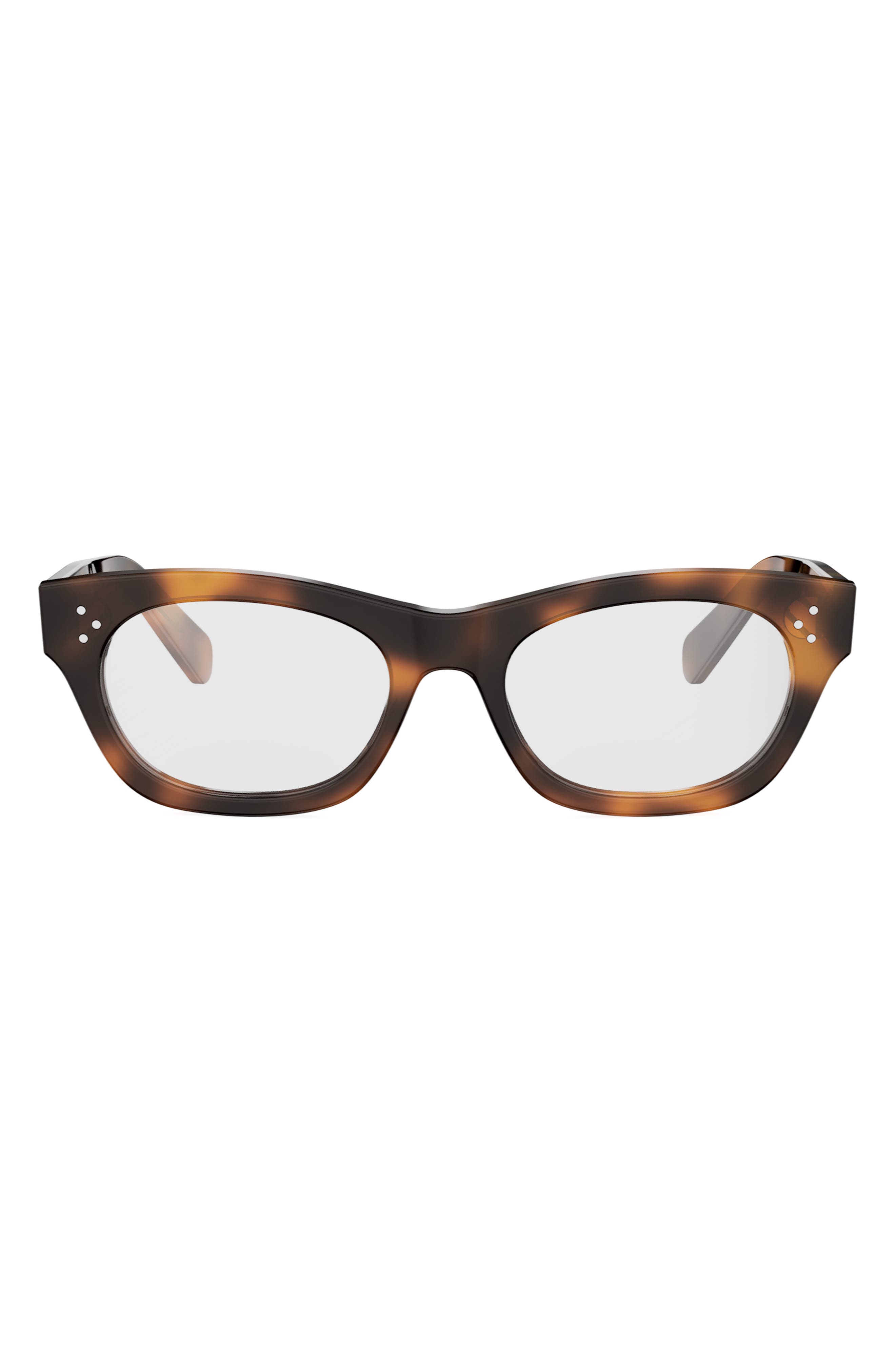 Celine 3 Dots 53mm Cat Eye Optical Glasses In Brown