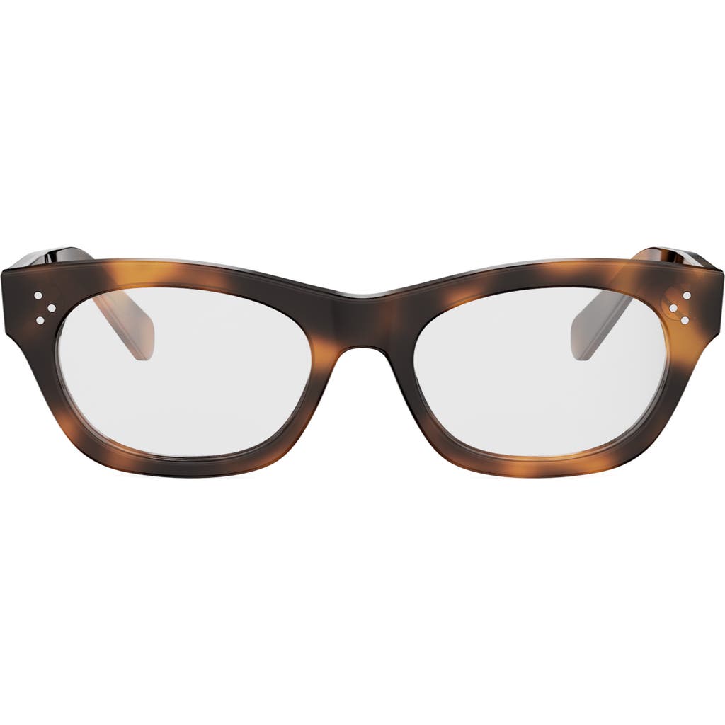 Celine 3 Dots 53mm Cat Eye Optical Glasses In Brown
