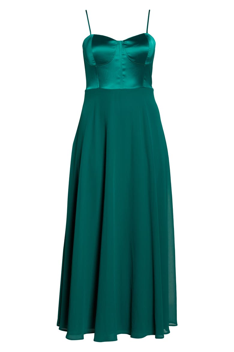 Best Part of Me Satin Bustier Evening Dress, Alternate, color, DARK GREEN