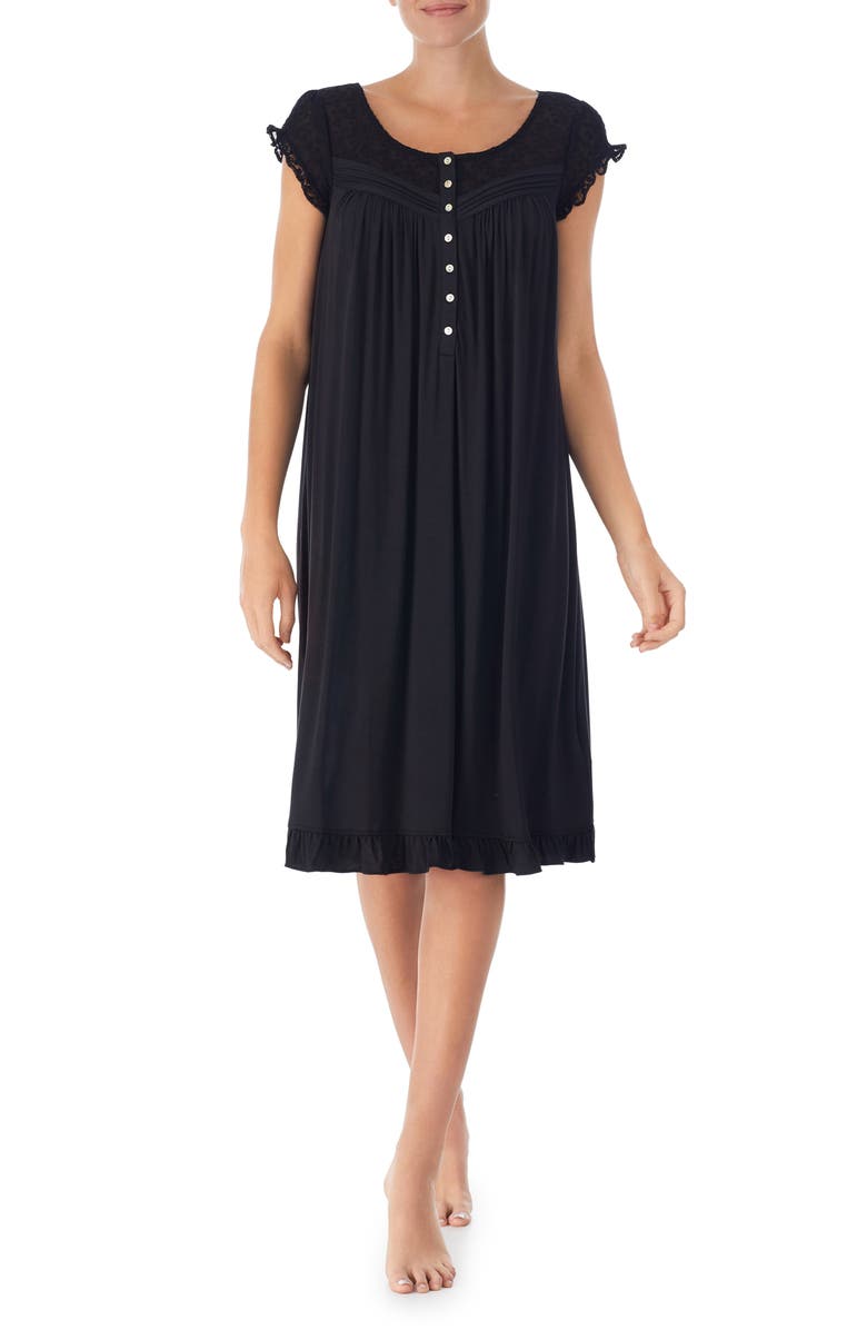 Eileen West Waltz Cap Sleeve Jersey Nightgown, Main, color, 