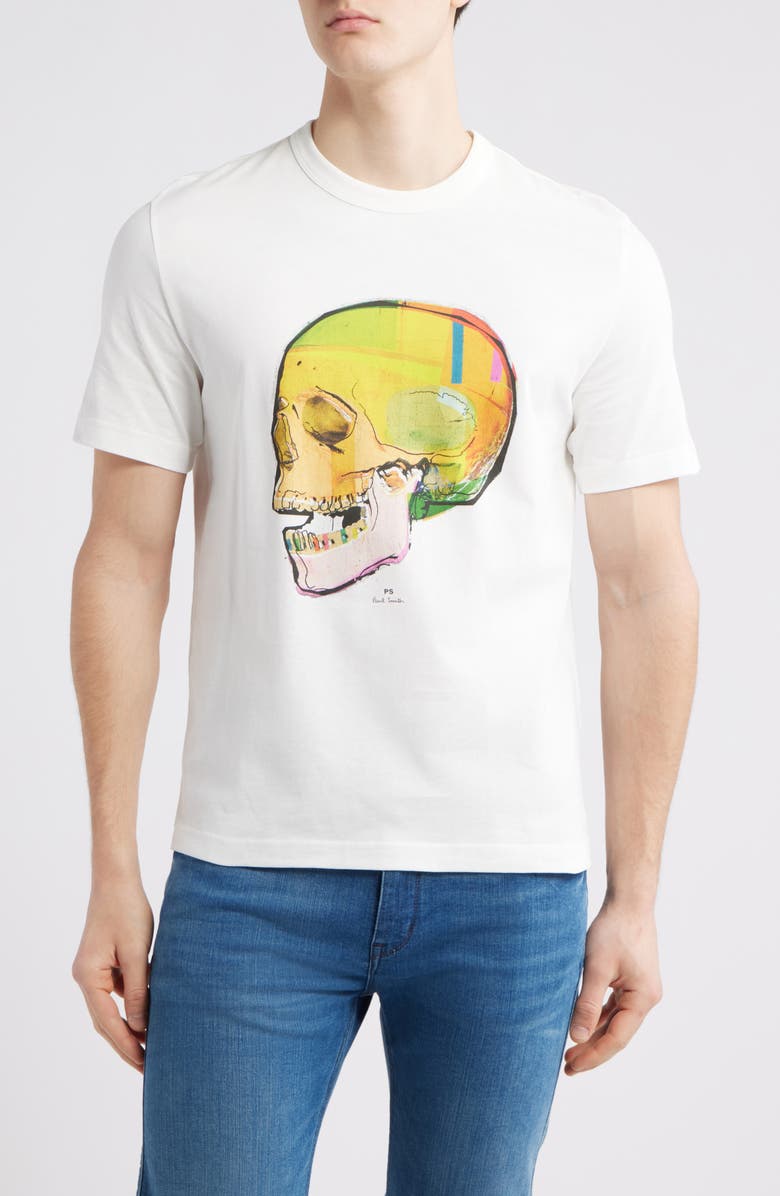 Paul Smith Skull Sketch Cotton Graphic T-Shirt, Main, color,