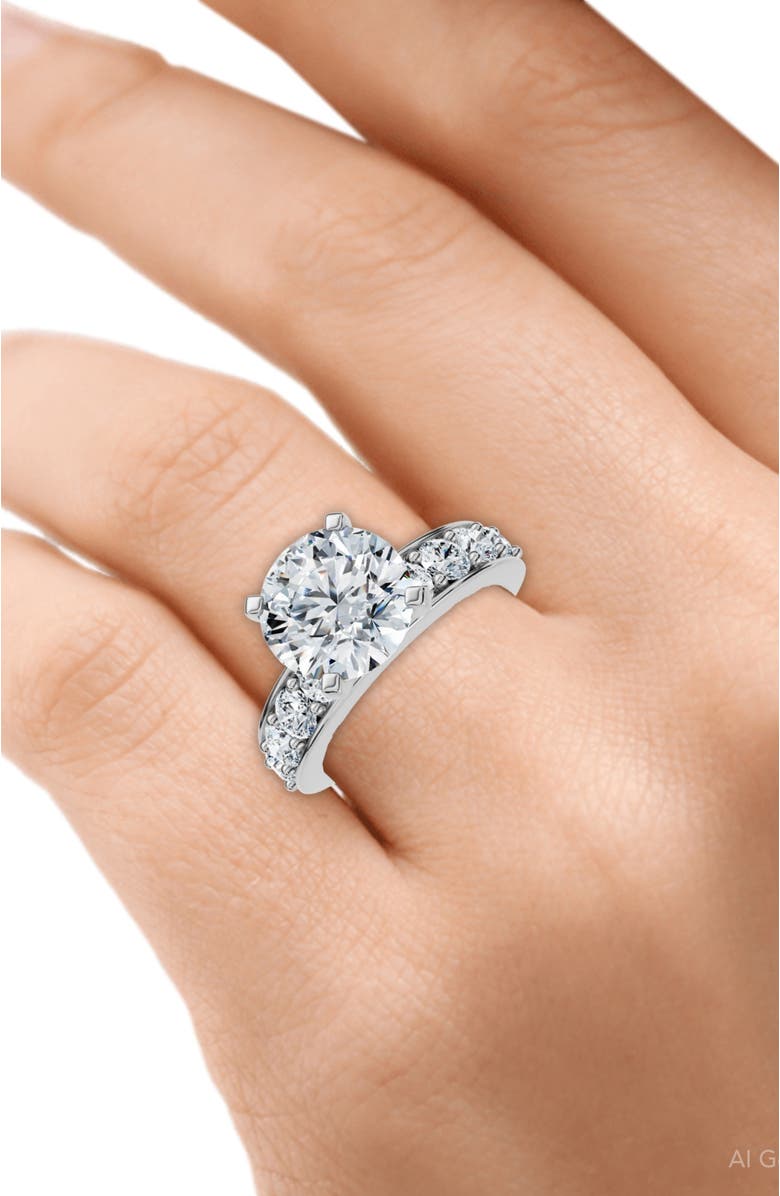 Bliss Diamond Certified 2.90Ct Round Diamond Engagement Ring Lab Grown, Alternate, color, 14K White Gold