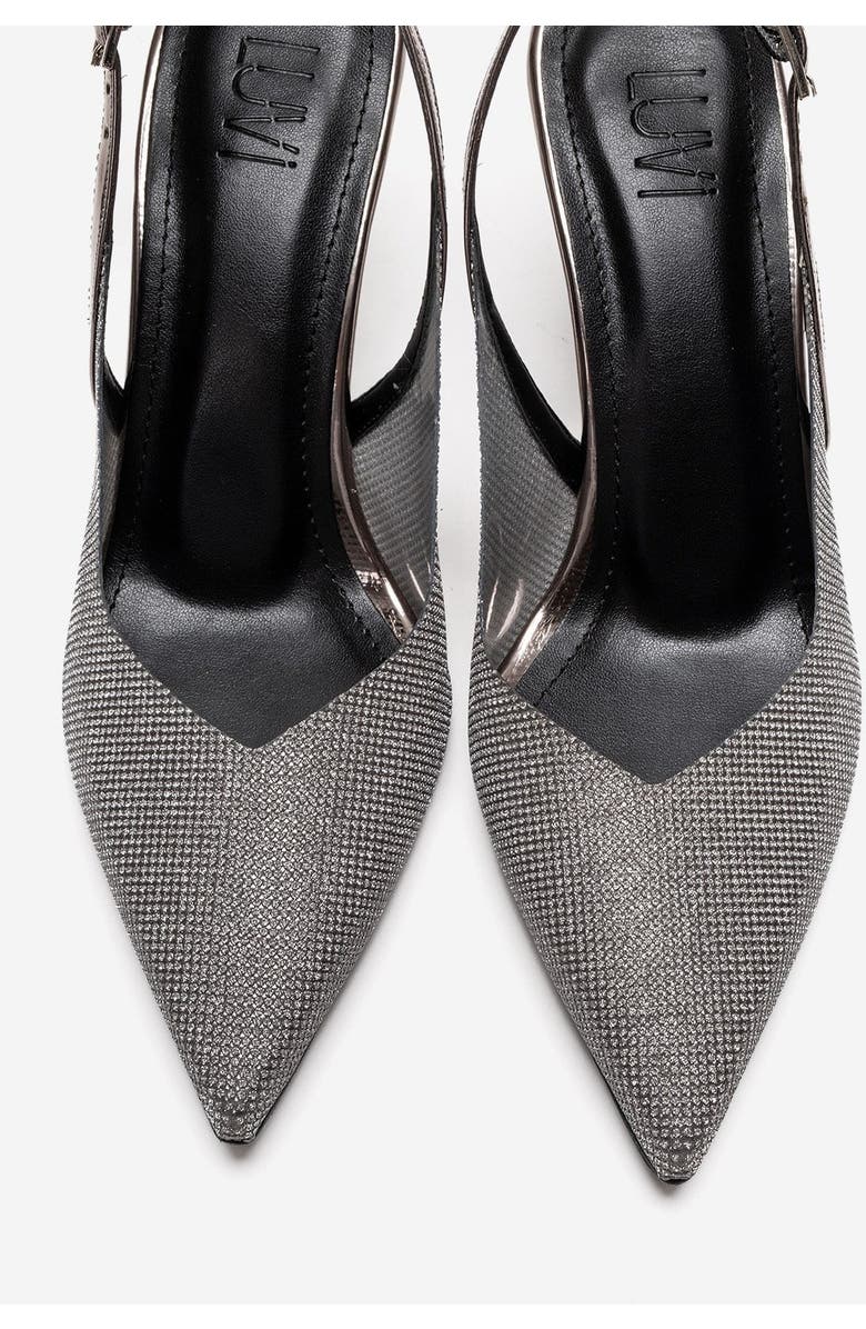 Prologue Shoes Dorata Embellished Stiletto Pump, Alternate, color, Platinum