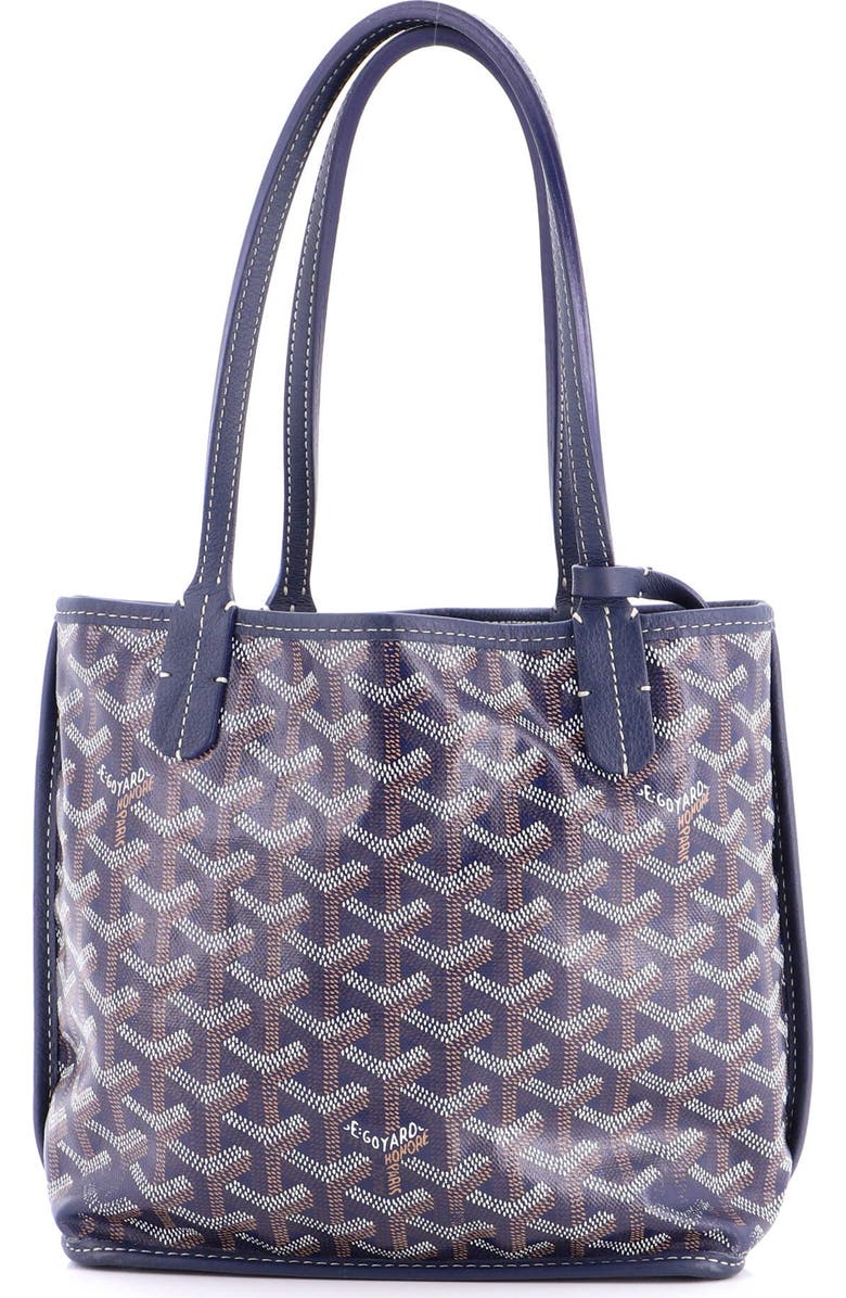 Pre-Owned Goyard Anjou Reversible Tote Coated Canvas Mini, Main, color, Blue
