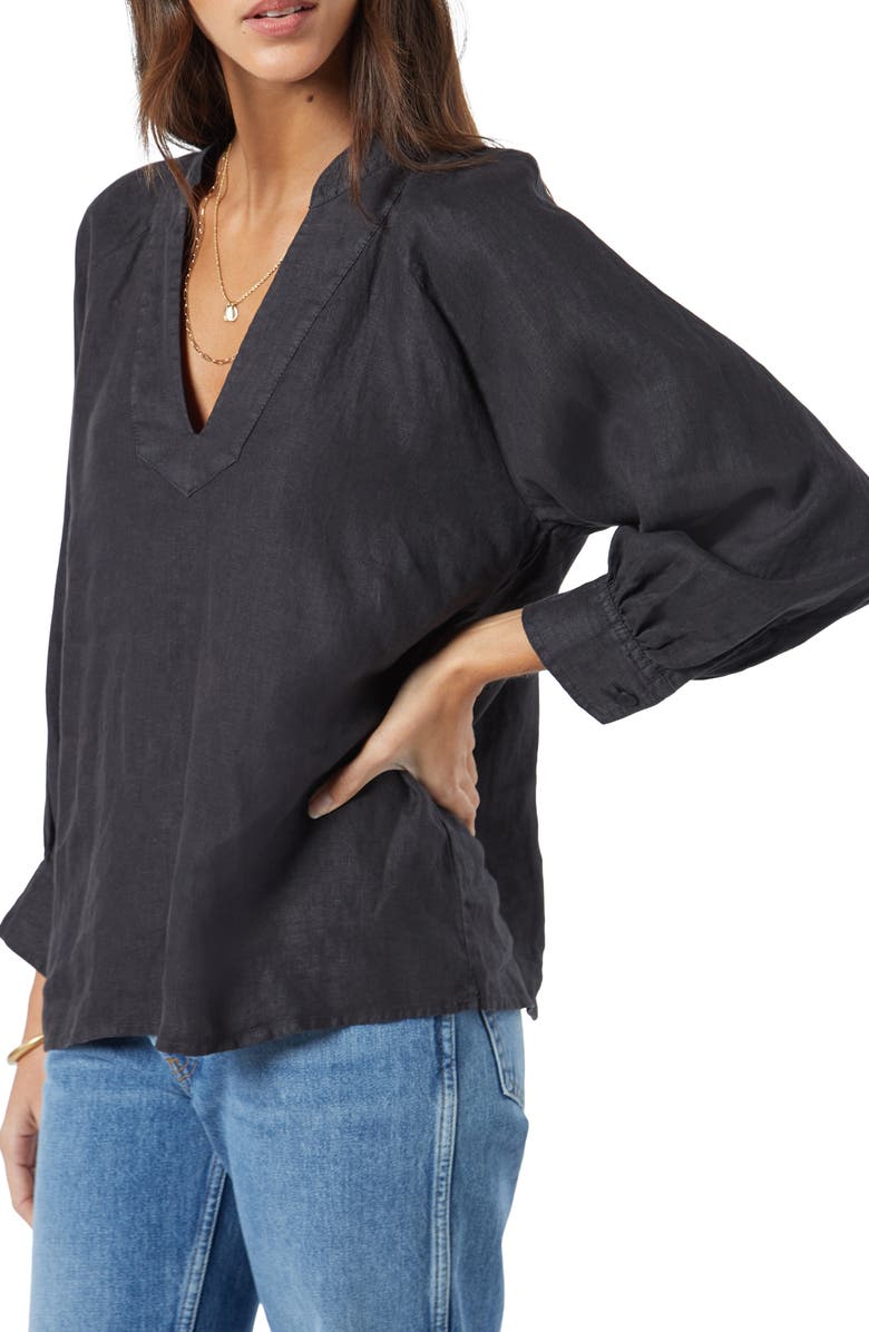 Joie Perci Linen Popover Blouse, Alternate, color, 