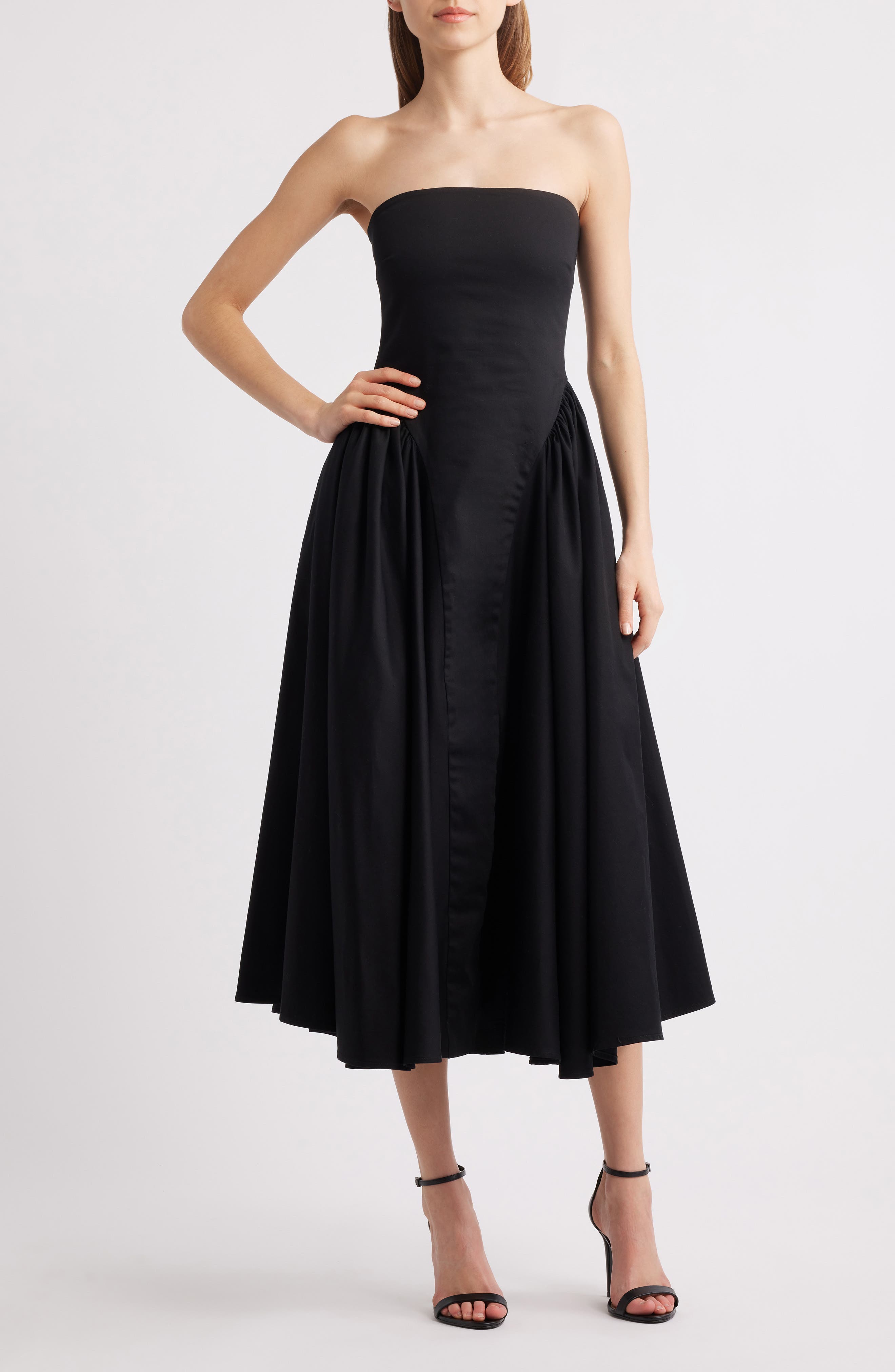 Imani Strapless Midi Cocktail Dress