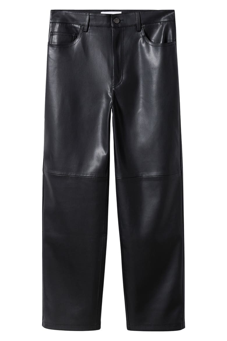 Straight Leg Faux Leather Pants, Alternate, color, BLACK