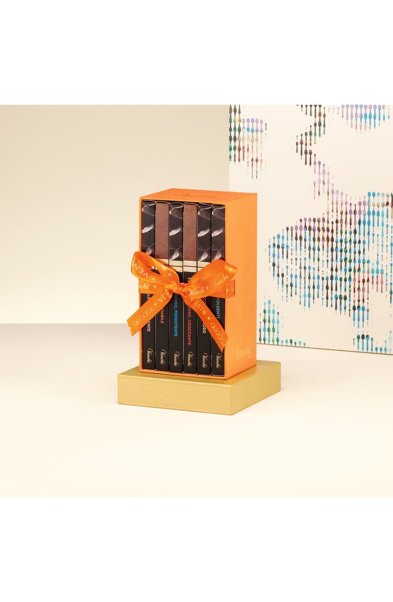 Venchi Bookcase Assorted 6-Piece Extra Dark Chocolate Bars, Alternate, color, Multi