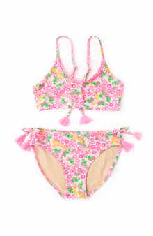 Shade Critters Kids' Fresh Floral Lace-Up Two-Piece Swimsuit