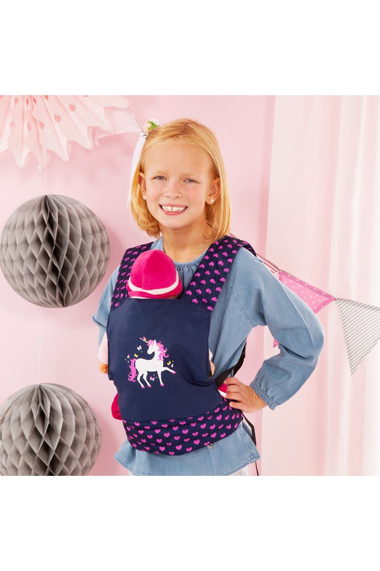 Doll Carrier with Adjustable Straps and Unicorn Design for 18 Inches Dolls, Alternate, color, Multicolored