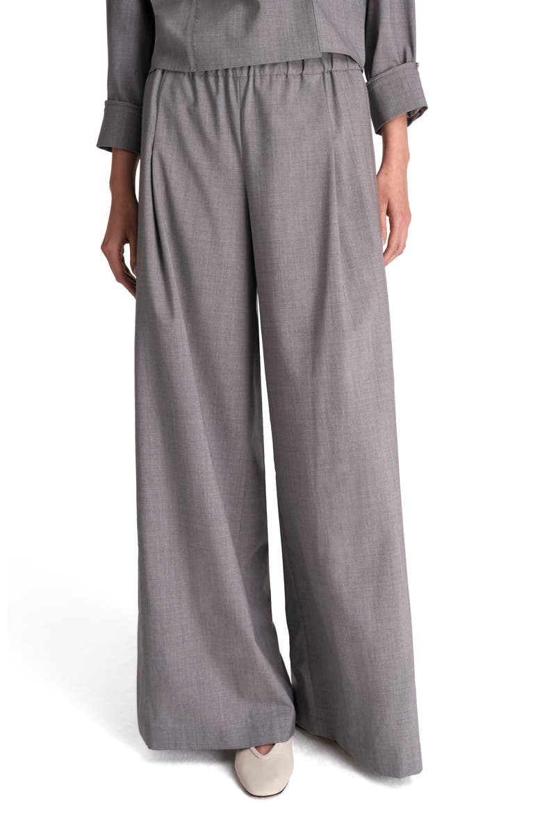 Eva Wide Leg Pull-On Pants, Main, color, MEDIUM HEATHER GREY