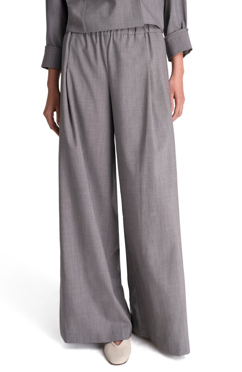 TWP Eva Wide Leg Pull-On Pants, Main, color, Medium Heather Grey