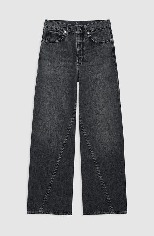 Anine Bing Brie Jeans Woman Black In Black