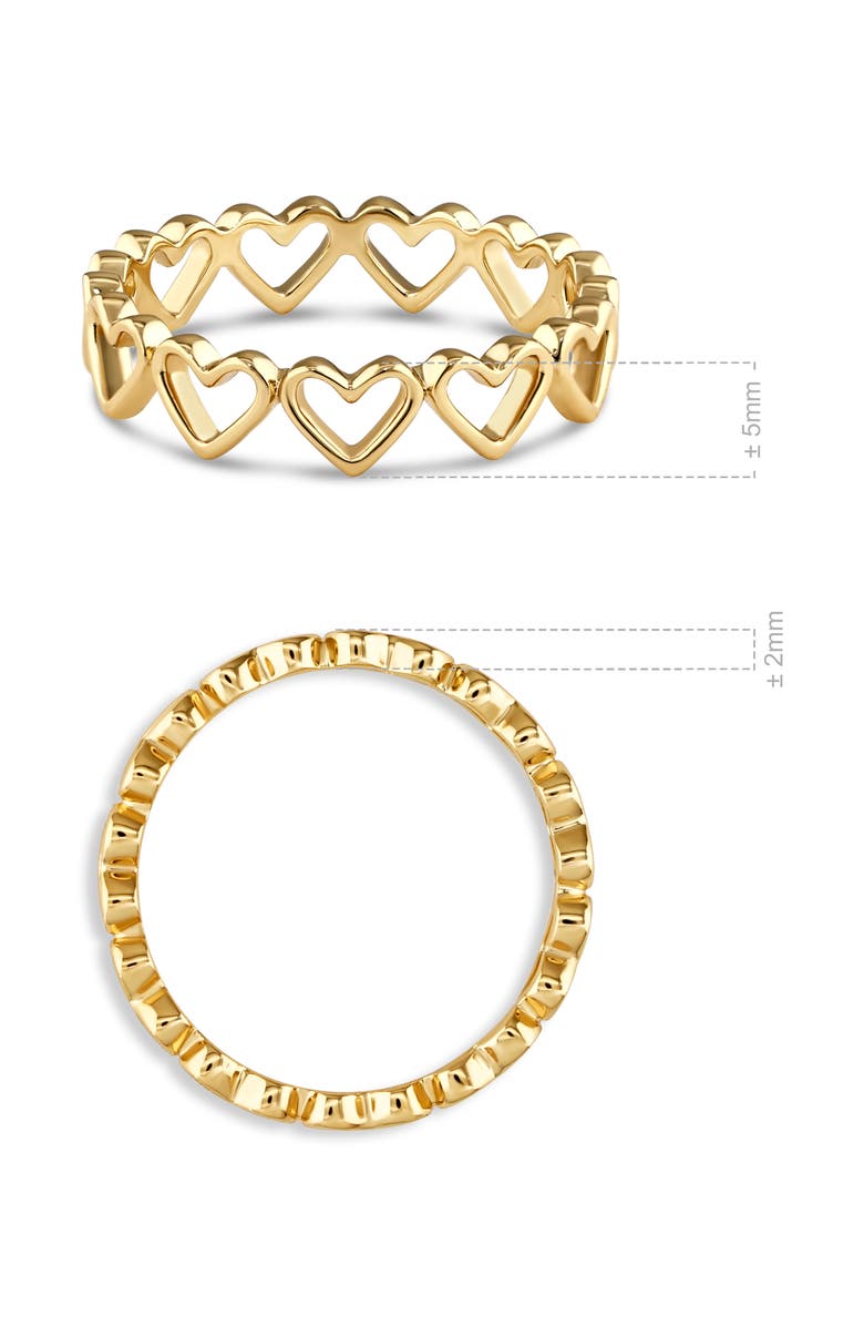 DEVATA Open Heart Eternity Ring in Gold Plated Sterling Silver, Alternate, color, Yellow Gold