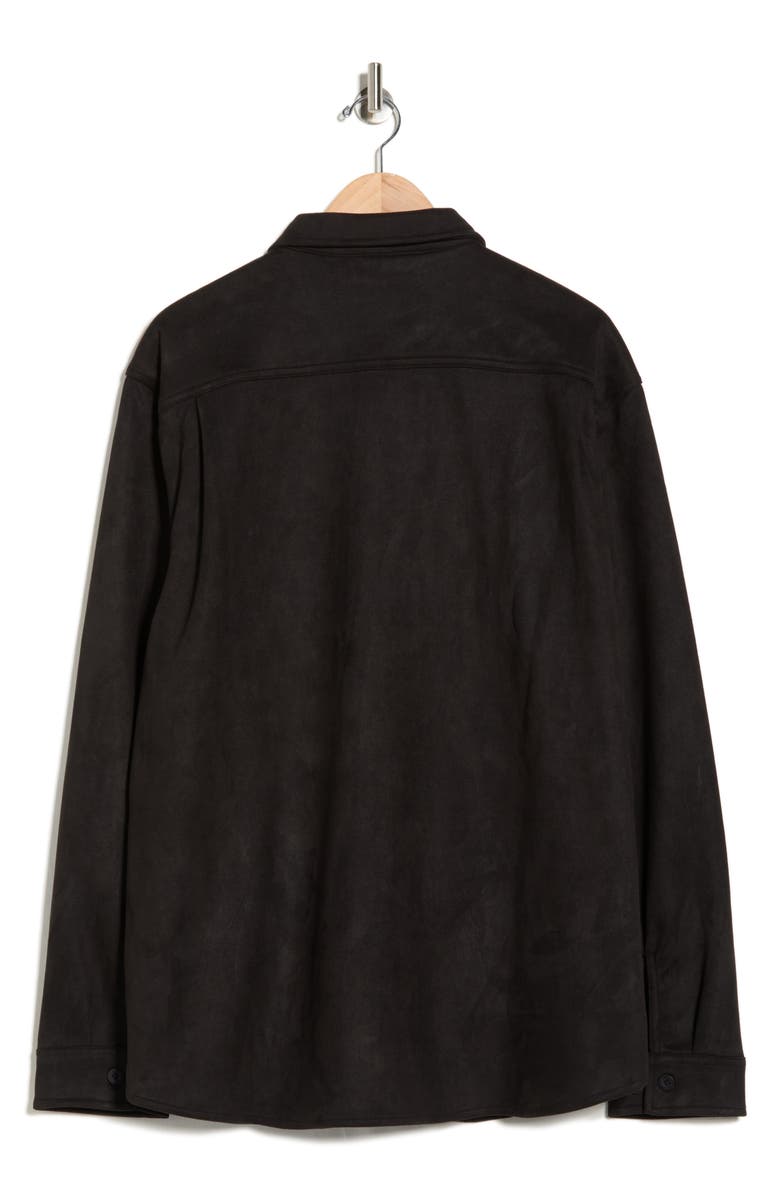 WEATHERPROOF VINTAGE Faux Suede Shirt Jacket, Alternate, color, Black