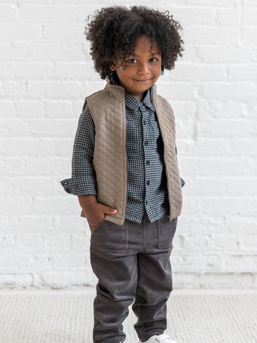 Kendi Lev Organic Flannel Long Sleeve Collared Button Down Shirt In Gray