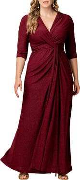 Kiyonna Romanced by Moonlight Glitter A-Line Jersey Gown