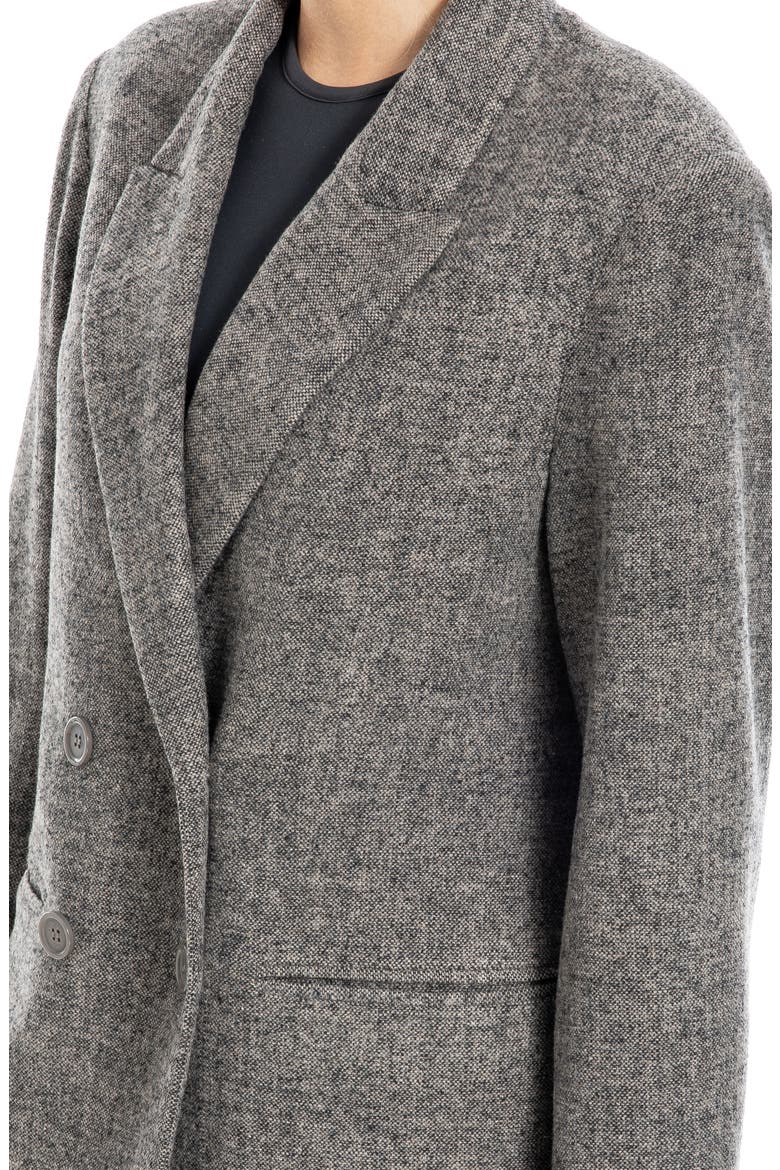 Oversize Double Breasted Tweed Jacket, Alternate, color, GREY SPECKLE