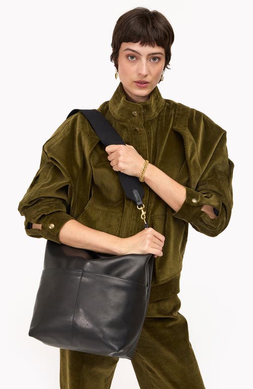 Clare V . Sophie Leather Hobo Bag In Black