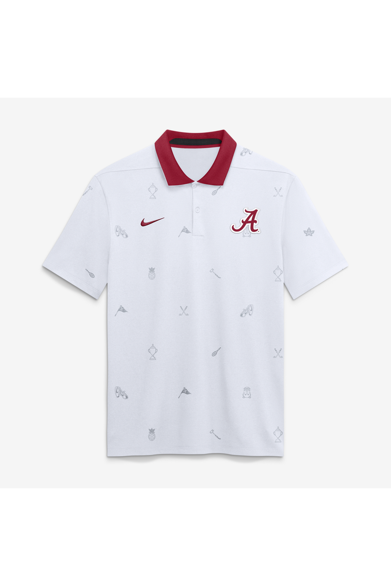 Men's Nike White Alabama Crimson Tide Vapor Pattern Dri-FIT Polo, Main, color, White