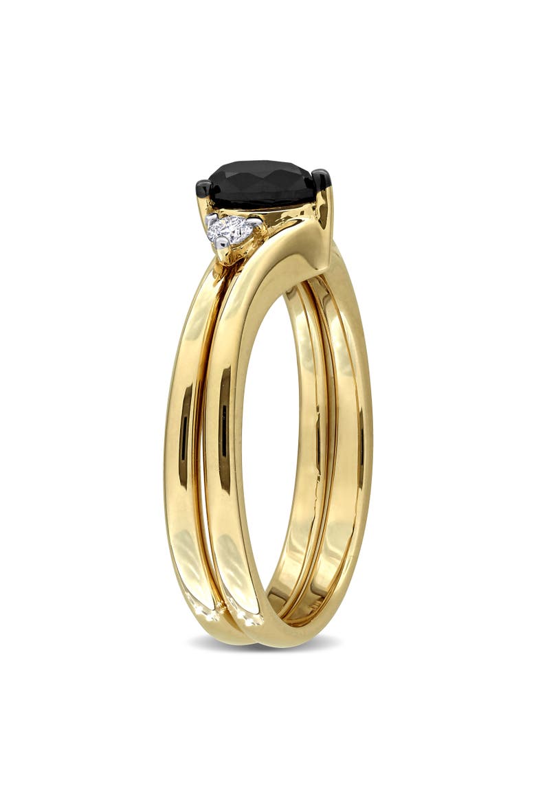 Black & White Diamond Bridal Ring Set 10k, Alternate, color, Diamond