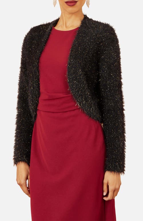 Yumi Metallic Fluffy Eyelash Bolero In Multi