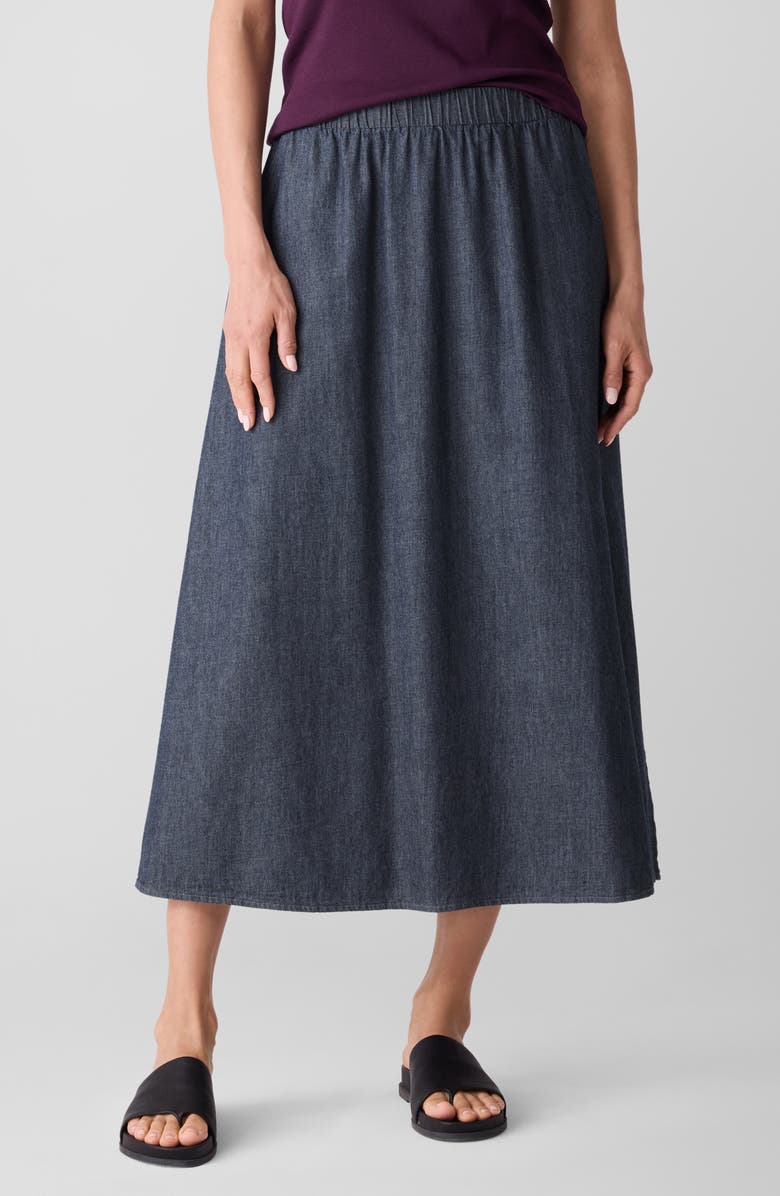 Eileen Fisher Organic Cotton Denim Skirt, Main, color, 