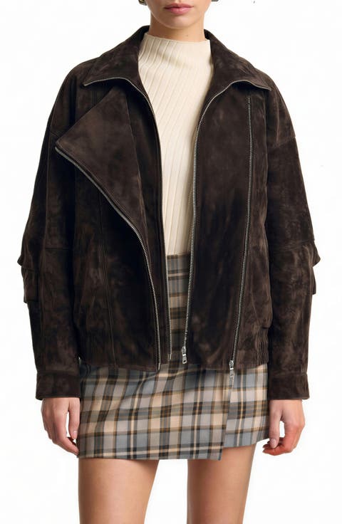 Layered Oversize Suede Jacket