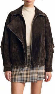 Avec Les Filles Layered Oversize Suede Jacket