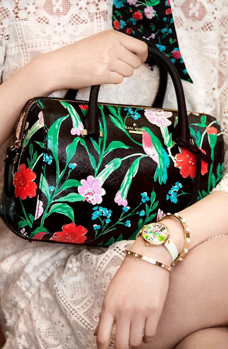 Kate Spade New York crystal hinge bangle, Alternate, color, Gold