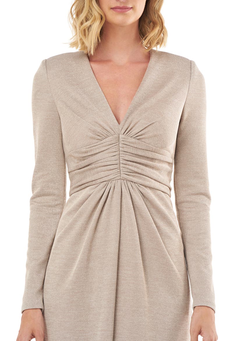Kayla Long Sleeve Evening Gown, Alternate, color, CHAMPAGNE
