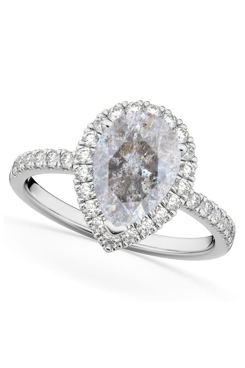 Pear Salt & Pepper Diamond & Diamond Engagement Ring 14K, Main, color, 2.51ct/White Gold