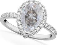 ALLUREZ Pear Salt & Pepper Diamond & Diamond Engagement Ring 14K