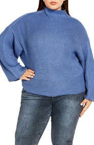 City Chic Halo Funnel Neck Rib Sweater