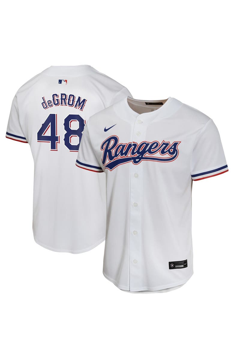 Nike Youth Nike Jacob deGrom White Texas Rangers Home Game Player Jersey, Main, color, White