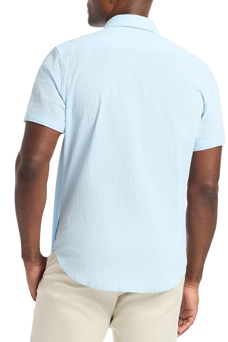 Harbor Short Sleeve Stretch Cotton Button-Up Shirt, Alternate, color, LIGHT BLUE