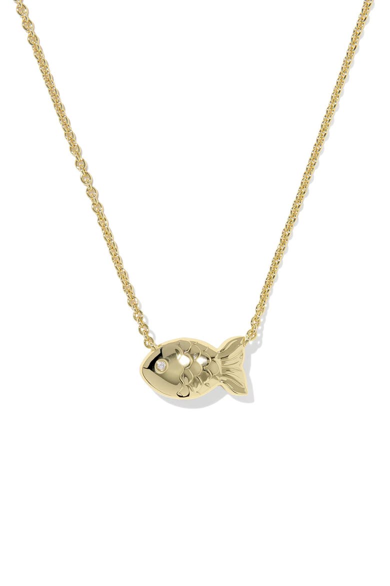 Parker Short Fish Pendant Necklace, Alternate, color, GOLD ABALONE SHELL