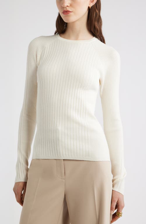 Nordstrom Rib Wool Blend Sweater In White