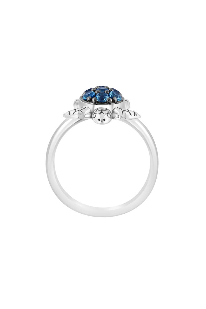 Sterling Silver London Blue Topaz Turtle Ring, Alternate, color, BLUE