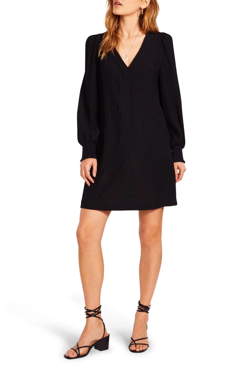 Steve Madden BB Dakota x Steve Madden Ruston Textured Long Sleeve Shift Minidress, Alternate, color,