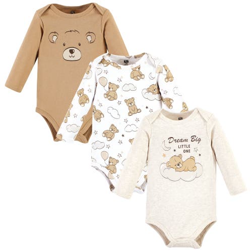 Hudson Baby Essential Long-sleeve Cotton Bodysuit Triple Set